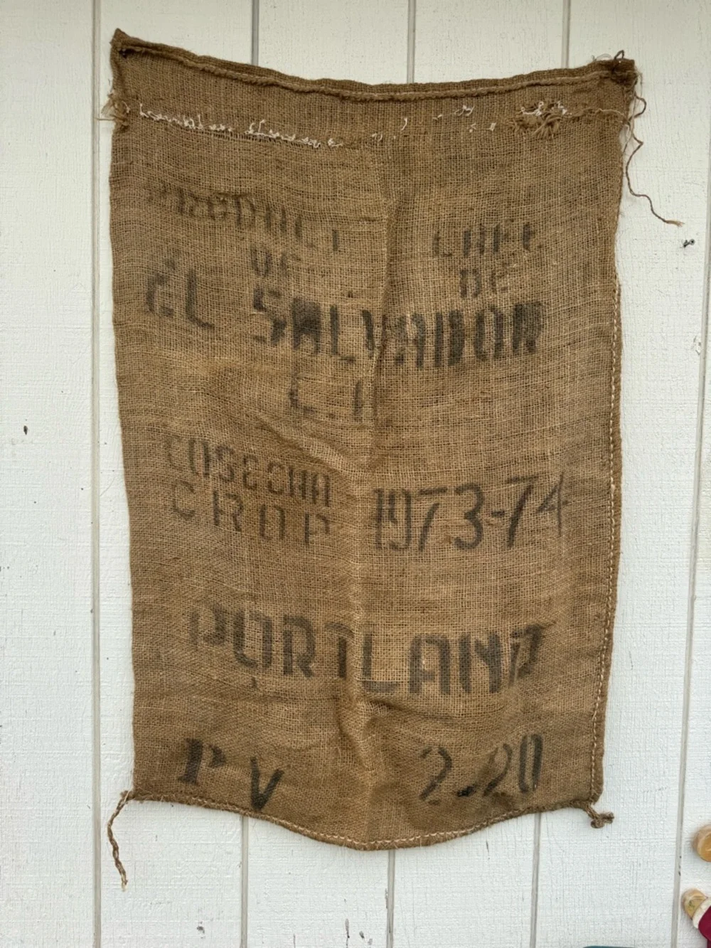 Large El Salvador Coffee Burlap Sack - 24”x3’3”